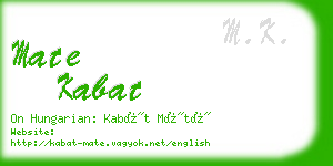 mate kabat business card